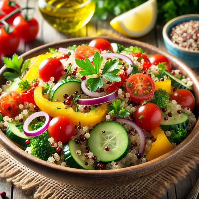 No momento, você está visualizando Salada de Quinoa com Legumes Coloridos